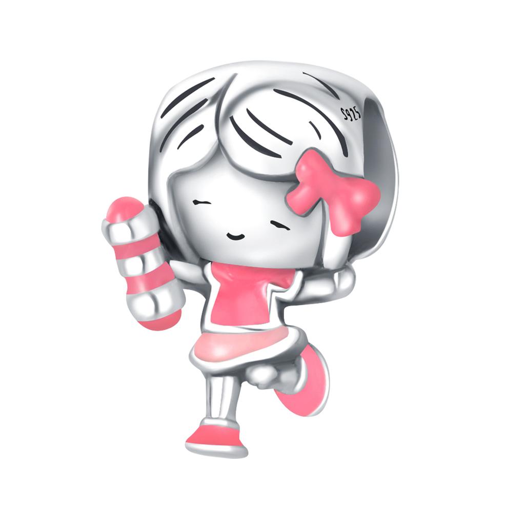 Copper Flower Love Heart Pink Series Charms Beads Fit Original Wear Bracelets Diyjewelry Accessories