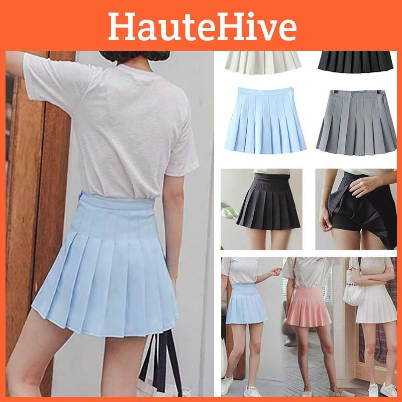Versatile Women's Girls Slim High Waist Pleated Tennis Skirt Perfect For Skating And Dancing
