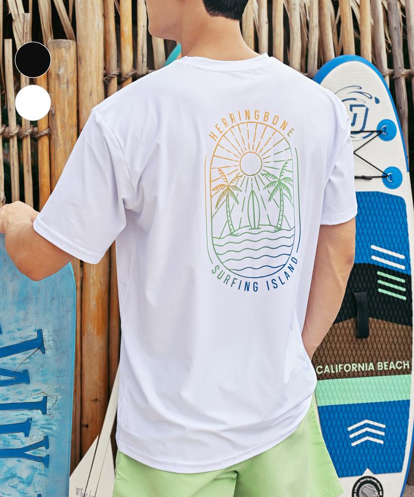 Helingbon Men'S Loose Fit Short Sleeve Cooling Sun Beach Rash Guard (2 Colors) / Rh370M