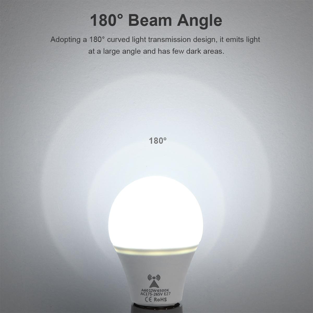 

12 Вт 220 В светодиодный ночник со встроенным радаром, датчиком движения/датчиком освещенности E27 светодиодная лампа для коридора, лестницы, наружного садового освещения белый