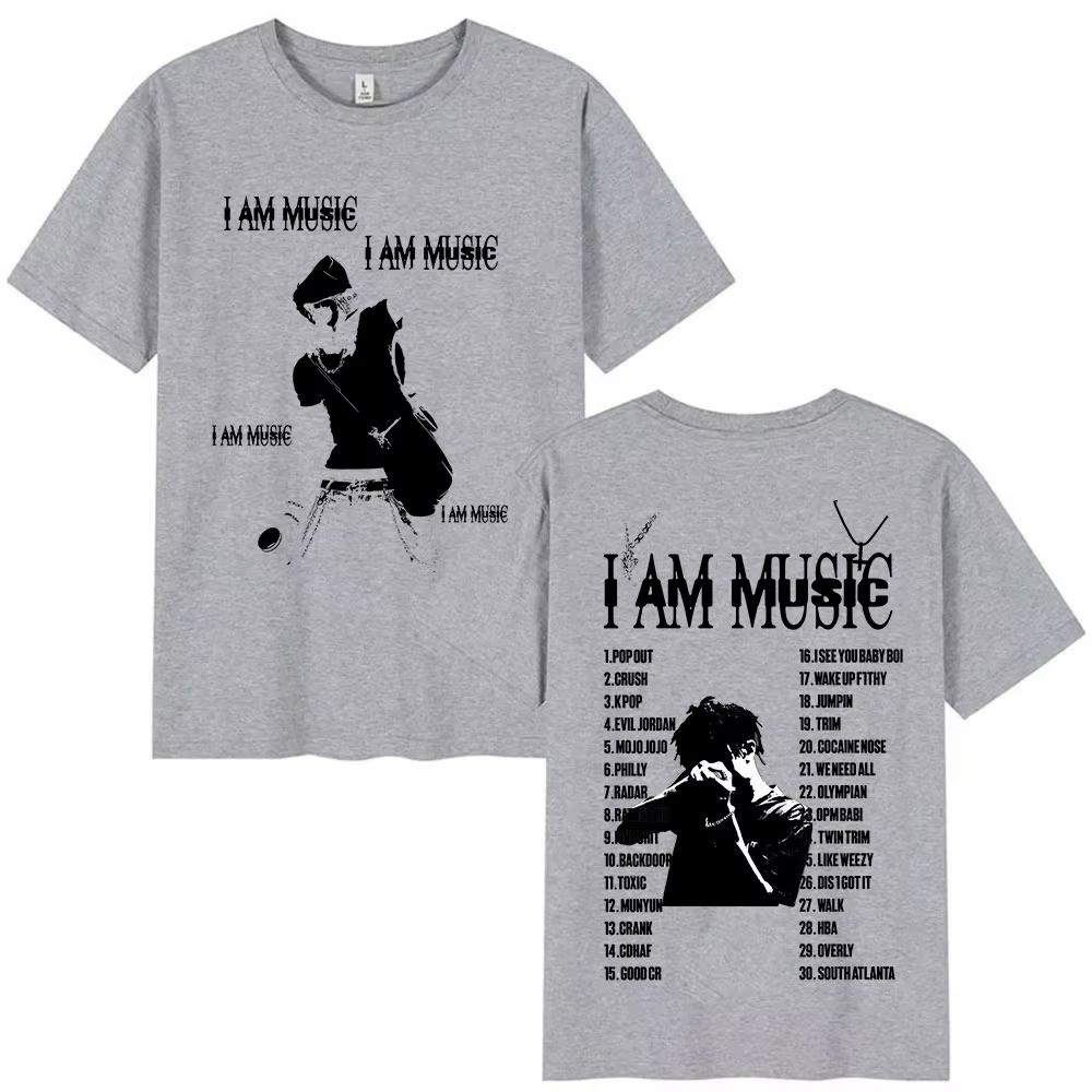 Rapper Playboi Carti I AM MUSIC Tour 2025 Merch T Shirt Men's Gothic Hip Hop Clothing T-shirts Punk Short Sleeve Cotton T-shirts