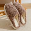 Cotton slippers autumn and winter household plush couple warm non-slip home shoes supermarket