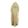 Liyke Elegant Women Wedding Banquet Prom Shoes Summer Mesh Platform Pumps Sexy Slingback Peep Toe Gold High Heels Stiletto Mujer