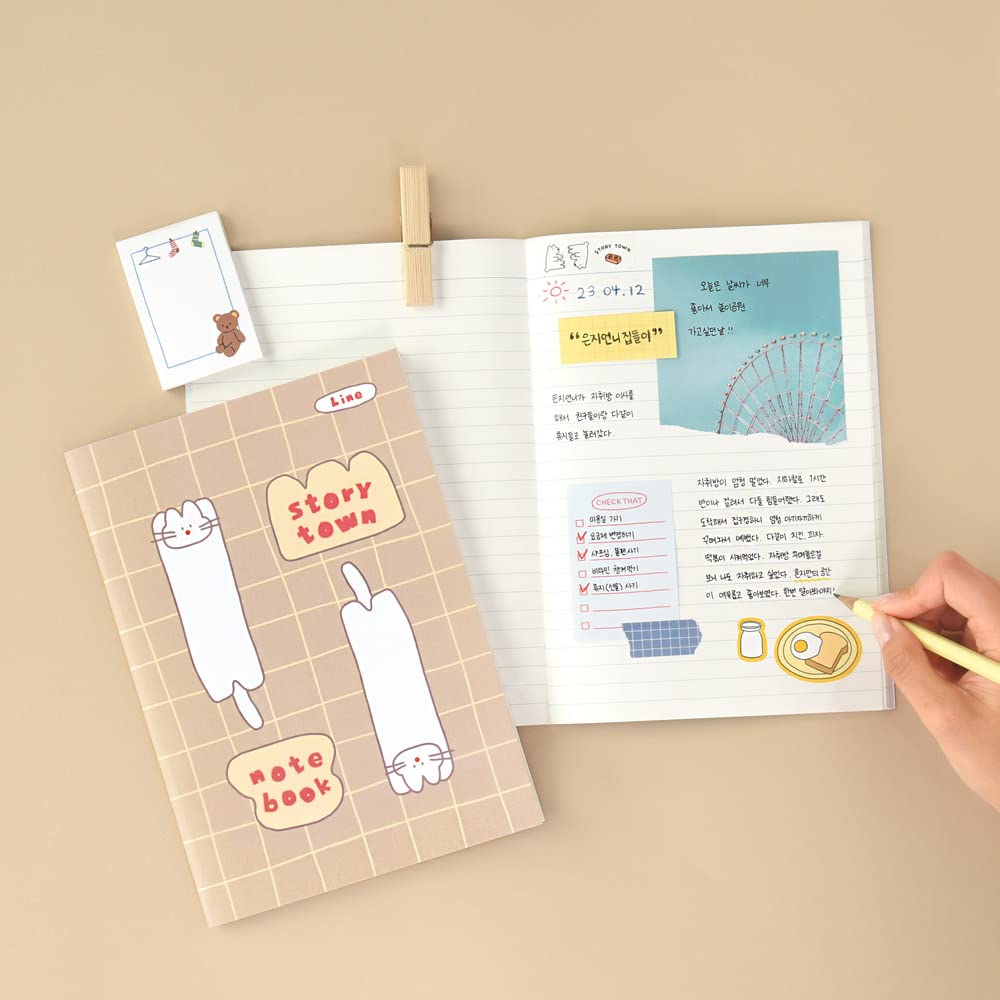 Monolike A5 Story Town Afternoon A 6 A5 Story town A 6P SET Line Campus notebook 48pages types, Afternoon, - notebook, 148x210mm,