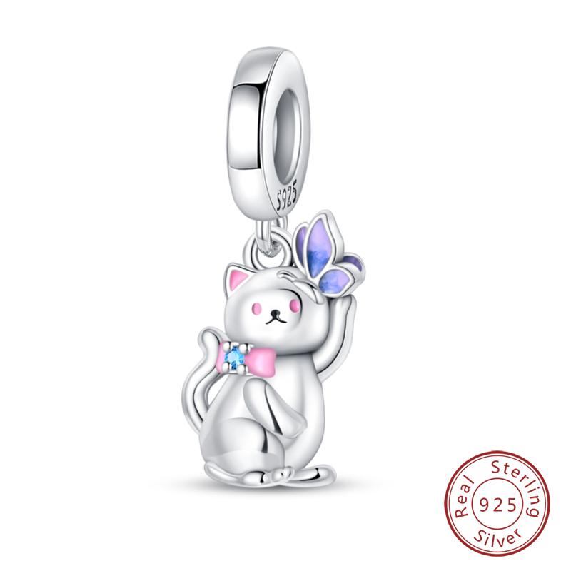 Fashion Copper Vacation Surfing Cats Cute Pink Rabbit Animal Charms Pendants Fit Qikaola Bracelets Fine Diy Jewelry