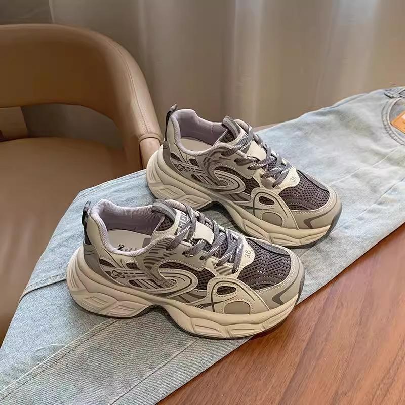 Breathable Daddy Shoes Women's Platform 2025 Spring New Lightweight Comfortable Fashion Versatile Explosive Casual Sneakers Women