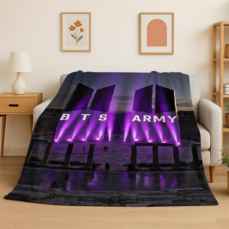 Famous B-BTS KPOP Star Soft Flannel Throw Blanket,Warm Cozy Blanket for Bed,Couch,Sofa,Bedroom,Living Room,Travel,Camping Gift