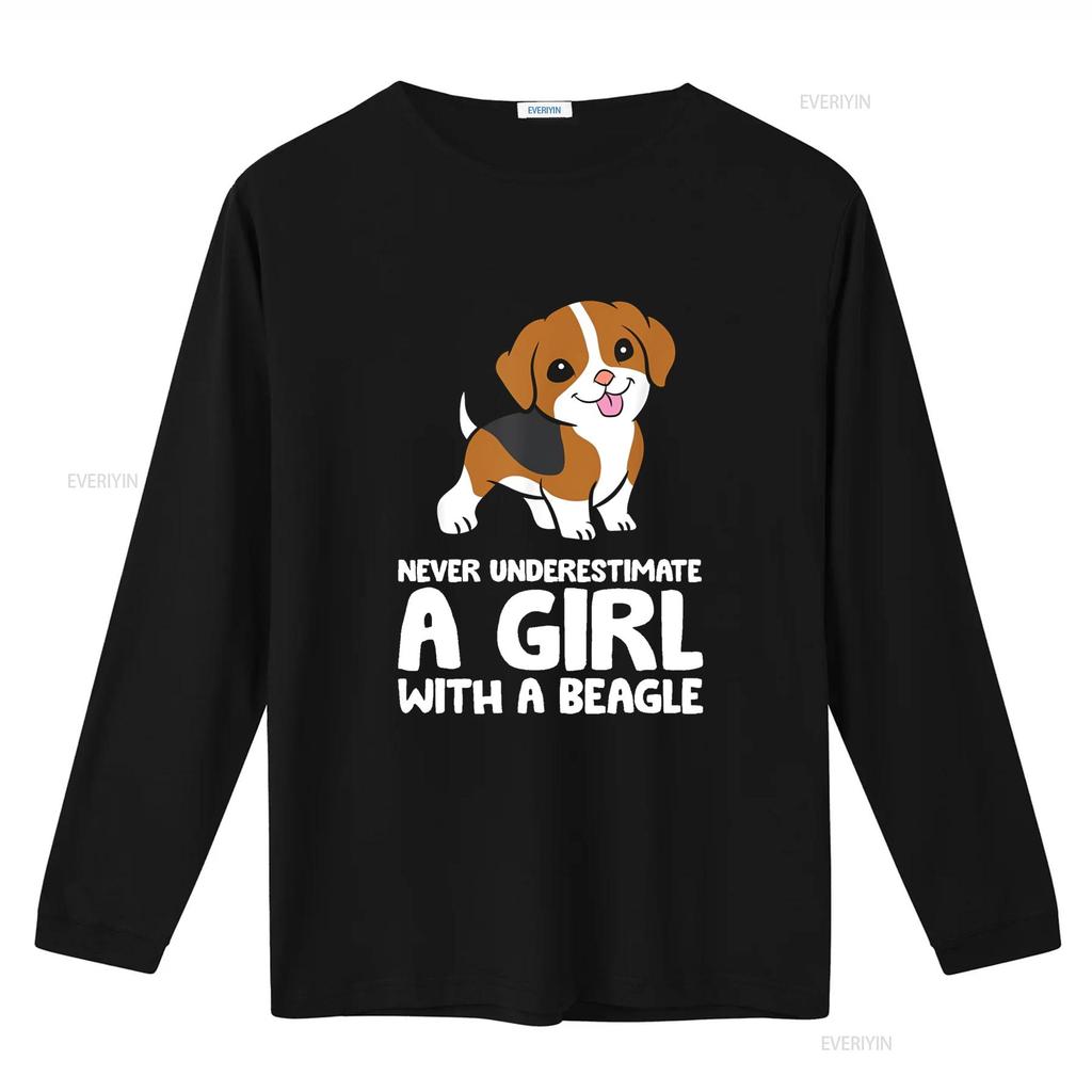 Unterschätze niemals ein Mädchen mit einem Beagle Hund T-Shirt vintage gewaschen dehnbar vielseitig Designerkleidung weich