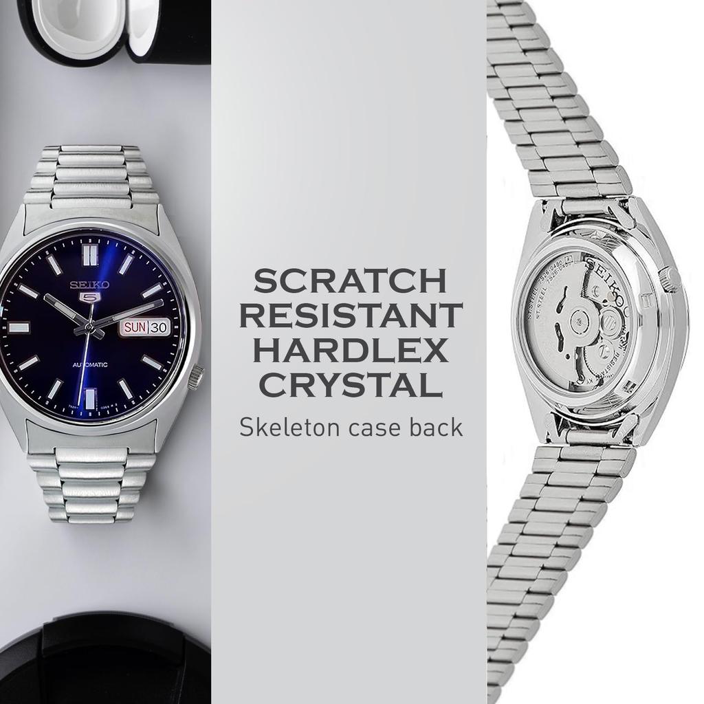 SEIKO 5 Automatic Watch Model SNXS77K Skeleton Back Navy Made in Japan Imported Men's Design