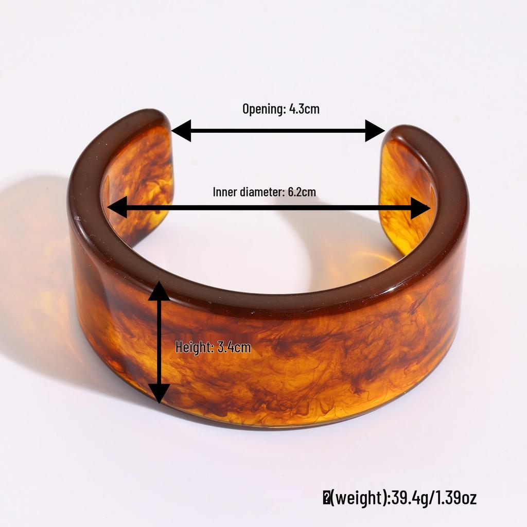 Europese & Amerikaanse Retro High-End Semi-Transparant Ovaal Hars Armband voor Meisjes