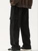 Men's Loose Solid Pants with Multi Pockets Casual Drawstring Trousers for Outdoor
