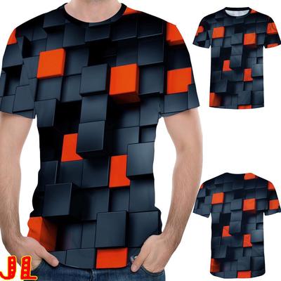 Mens New 3D Printing Tees Shirt Short Sleeve T-Shirt Large Size Blouse Tops