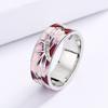 Elegant Rings for Women Pink Peach Ring Fashion Wedding Party Jewelry Classic Flower Handmade Enamel Ring Wedding Ring