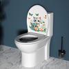 Adesivo per toilette con farfalle di gatto cartone animato, rimovibile, autoadesivo, in PVC impermeabile, soggiorno, camera da letto, bagno, arte della parete, decorazione floreale per animali