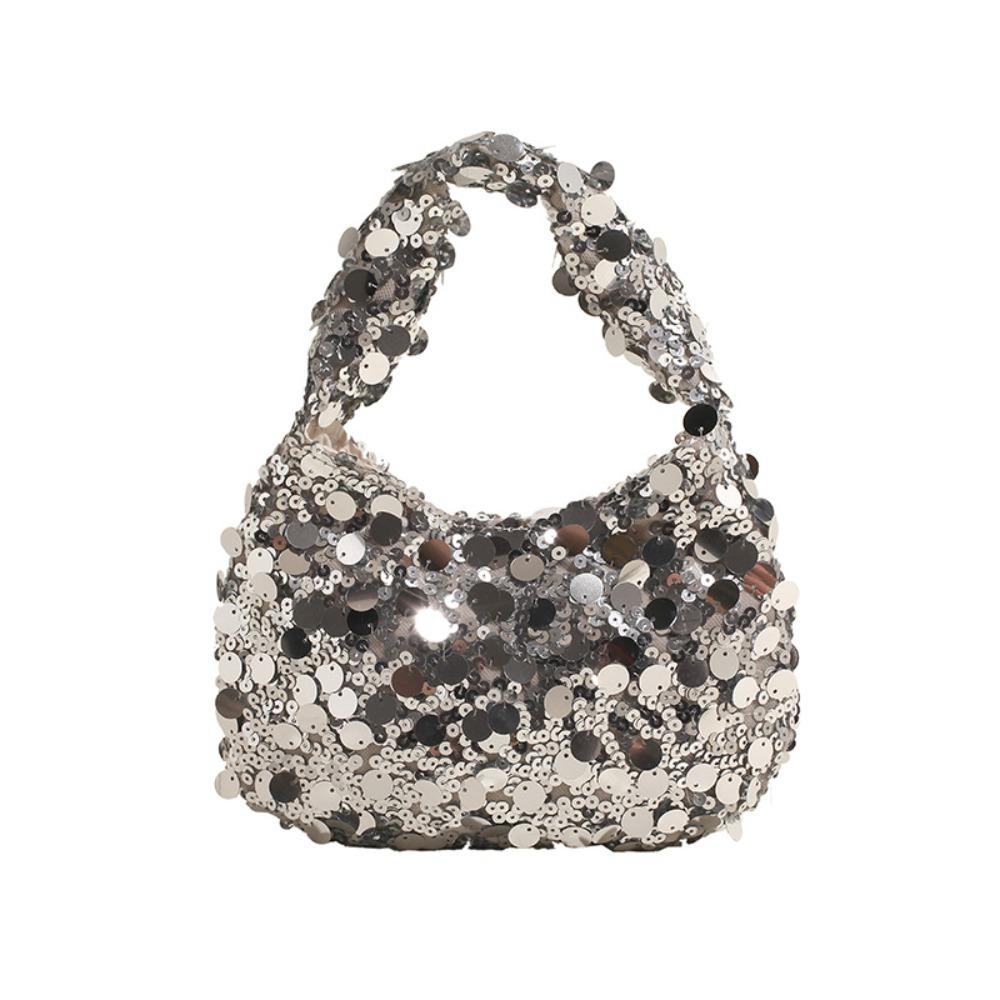 Silver Sequin Bag Cloth Blingbling Handbag Portable Girls