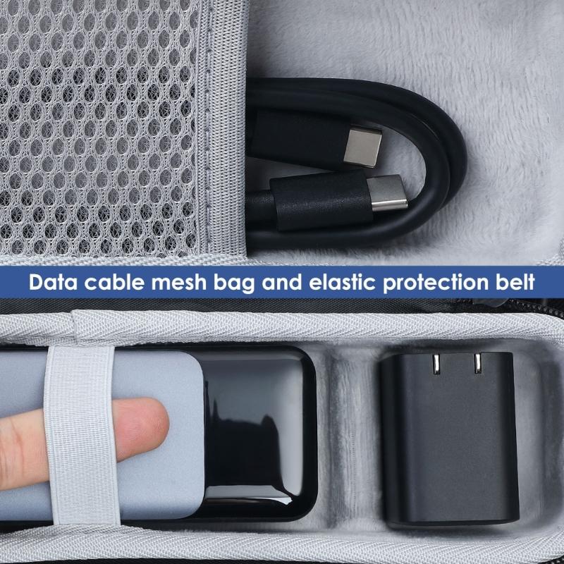 EVA Carry Case for Power Bank 27650 & 24000mAh Storage Bag Scratchproof Hard Box Storage Pouch with Mesh Pocket