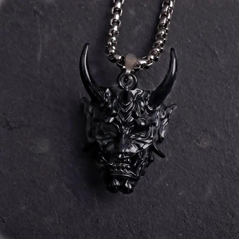Collana con ciondolo a forma di testa di toro nordico punk retrò per uomo, gioielli classici con personalità animale