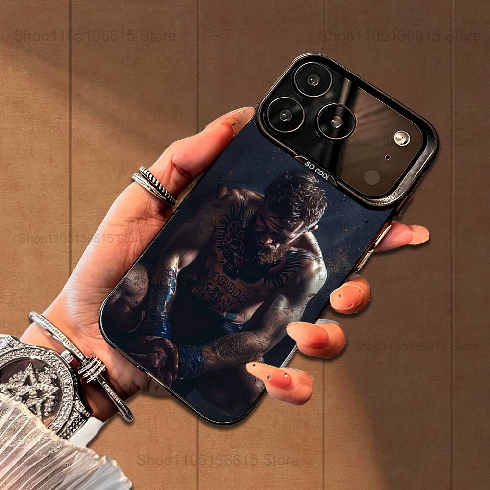 Boxing C-CONOR M-McGregor Case For iPhone 16,15,14,17,13,12,11,Mini,Pro,SE,XS,MAX,Black Matte Silicone Cover
