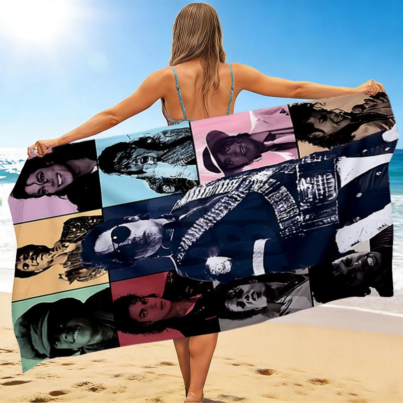 1Pc Pop Art Michael Jackson Collage Beach Towel, Quick Dry, Multi-Use for Beach Pool Gym Yoga Home Travel, Christmas, Halloween, Xmas Gift M929132