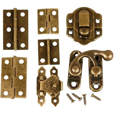 Metal Hinges and Fasteners - Screws Included - Set of 5 Variants. Ref 58000