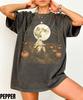 Ghost Biking T-Shirt,Pumpkin Patch Shirt,Spooky Full Moon Shirt,Washed Reaper T-Shirt,Retro Ghost Autumn Gift,Creepy Cute Tee