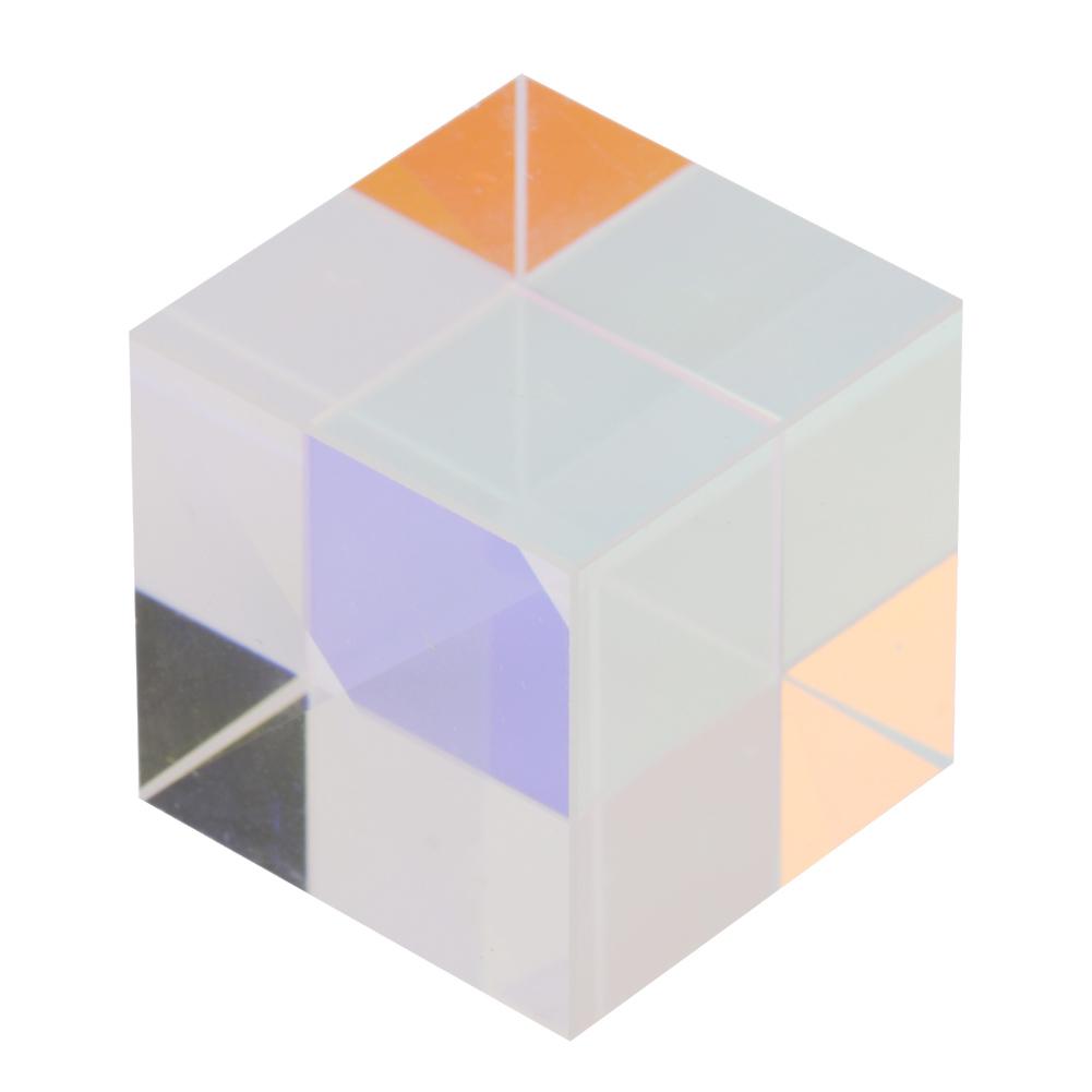 SiX Sided Bright Light Combine Cube Prism Stained Glass Beam Splitting Prism(1.5*1.5*1.5cm)
