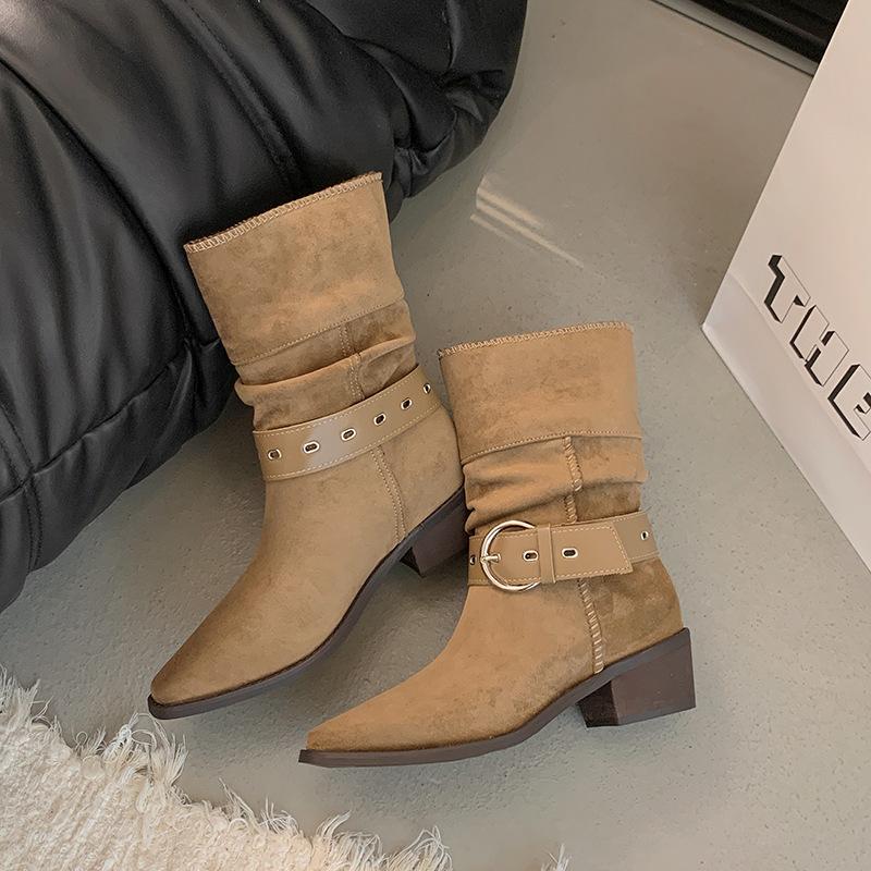 

Остроносые ботильоны на толстом каблуке, дорожные ковбойские сапоги Синьцзян Алтай, женские американские ретро ботильоны, ботинки Maillard Martin 40 верблюд