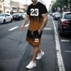 Men's T-shirt Set Summer Fashion Creative 3D Printed Pattern Size 23 Printed Shorts Short Sleeved Combination Casual Two-piece S