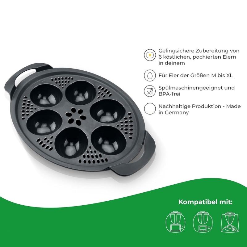 Nonstick Food Grade Eggs Mold For Air Fryers Oven Use Eggs Poacher Cups with Removable Handle Baking Accessories