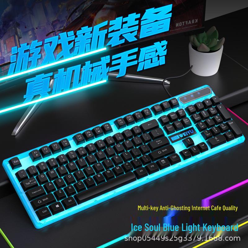 Silent Wired Gaming Keyboard & Mouse Set for Desktop, Laptop, Office