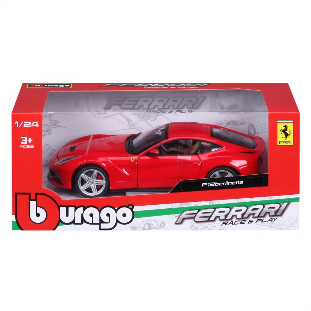 Bburago 1/24 Scale Ferrari F12 Berlinetta Red / Diecast Model Car, Finished Product, 18-26021