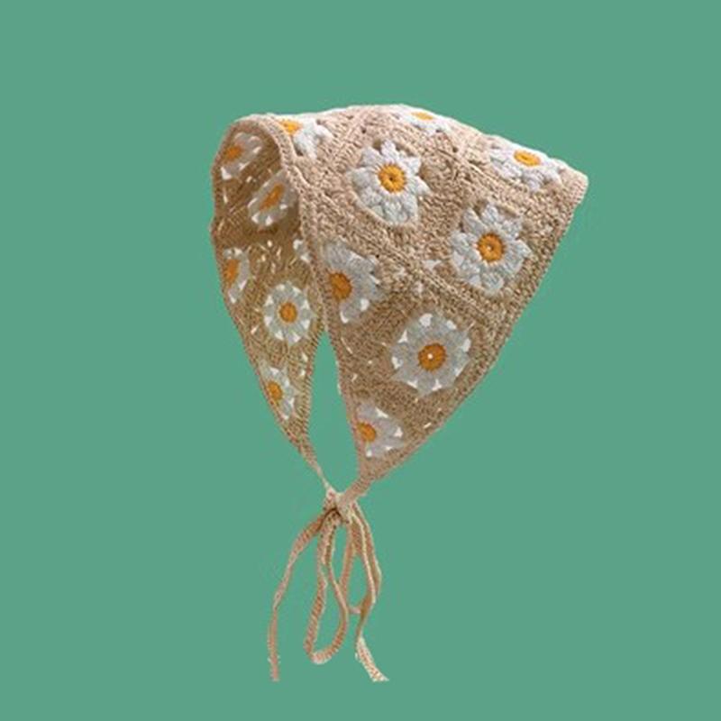 Diadema Triangular de Punto Dulce y Linda Diadema Estilo Pastoral Francés para Mujeres Niñas Pañuelo para el Cabello de Flores Pequeñas Accesorios para el Cabello