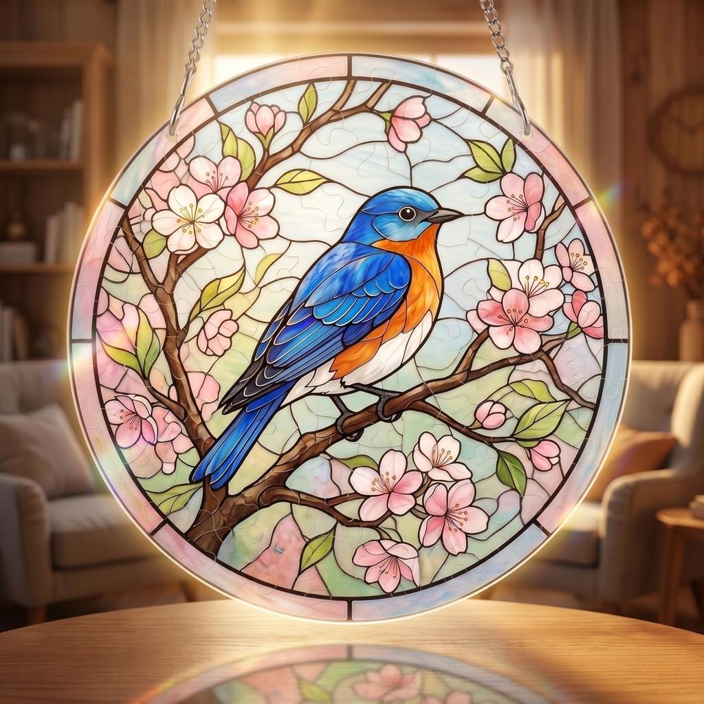 Acrylic Flat Puzzle Sun Catcher Decorative Hanging Ornament Window Art Piece for Home and Office Display