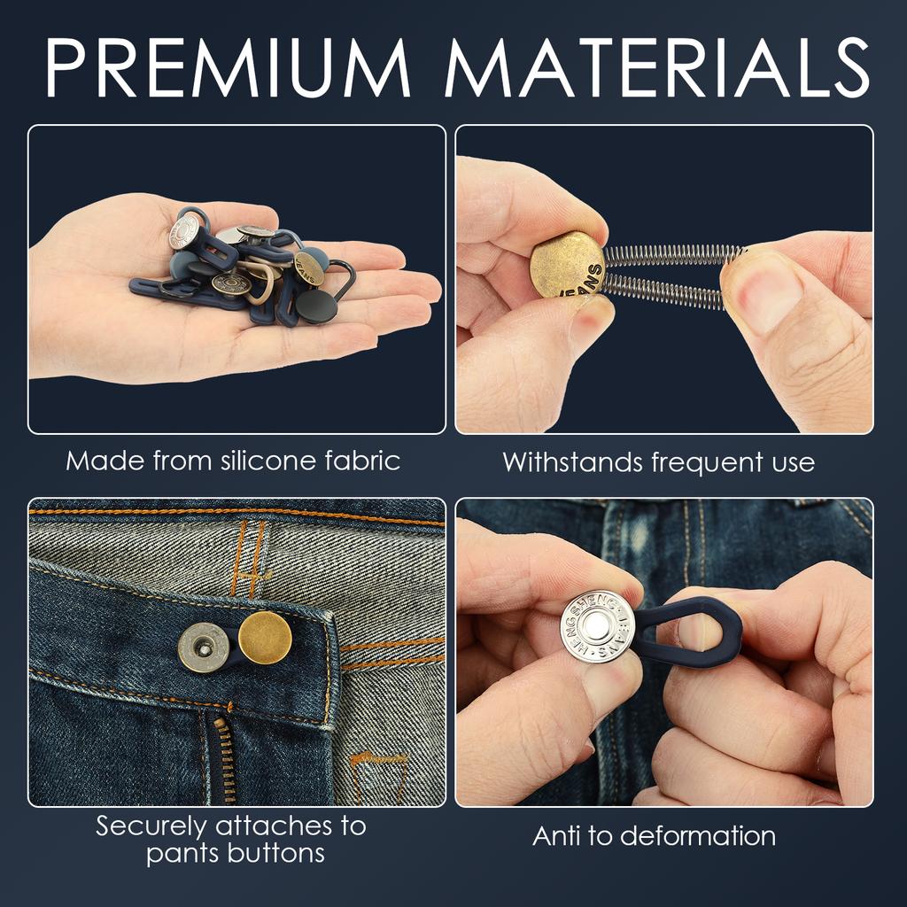 30Pcs Waist Button Extender Adjustable Stretchy Waist Extender No Sewing Instant Waistband Extension for Jeans Dress Pants Skirt