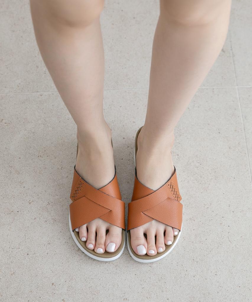 Pink Elephant (Sticky Sole) Heaven Leather Elastic Slippers (6Cm)