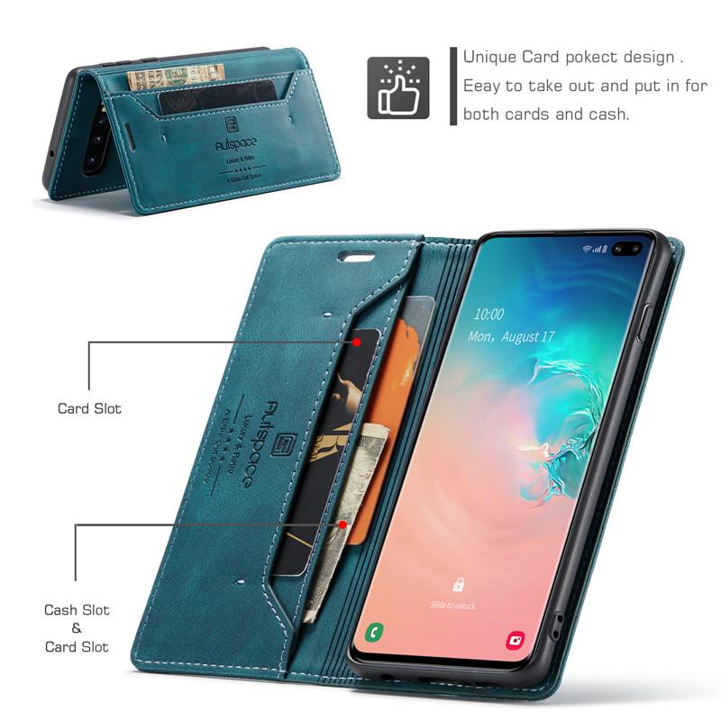 For Samsung Galaxy S10 Plus Case Wallet Magnetic Card Flip Flip Cover For Galaxy S10 Plus Case Luxury Leather Phone Cover Stand