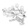 Lanhao Hot-Selling Pearl Swan Rhinestone Flower Brooch - Japanese & Korean Fashion Accessories for Women