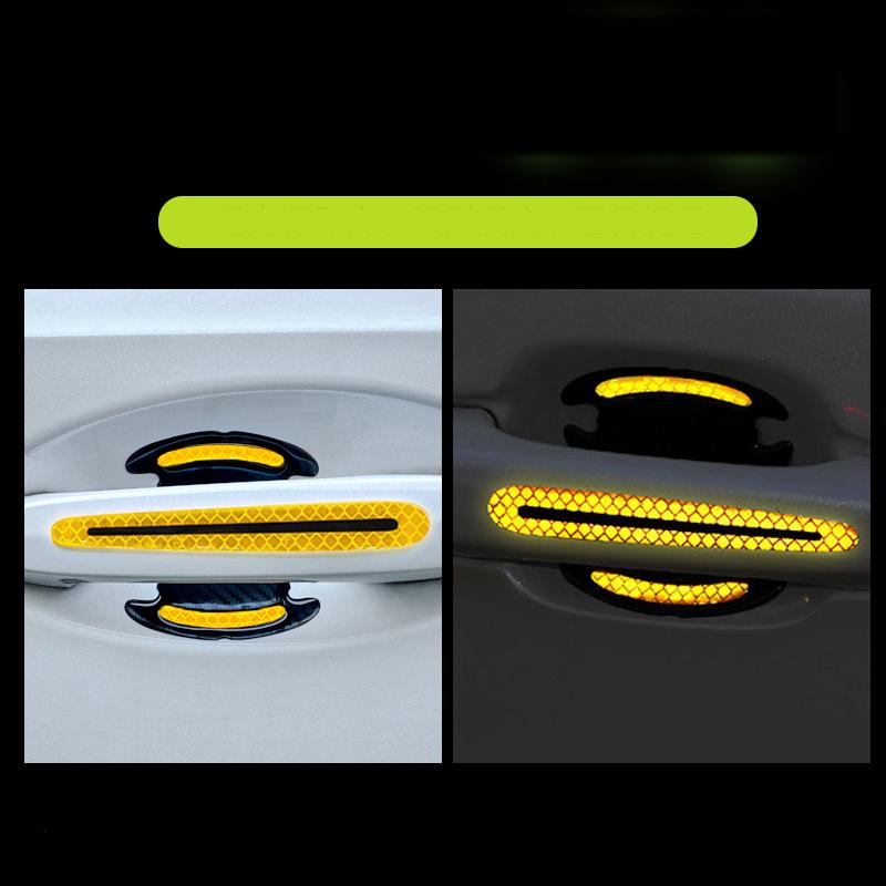 8PCS New Carbon Fiber Car Door Bowl Handle Reflective Paint Anti-collision sticker General-Purpose 3D Carbon Fiber Car Sticker