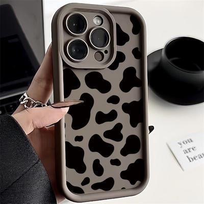 For iPhone 17 Pro Max Air 16 15 14 13 Cover Cow Pattern Shockproof Matte TPU Soft Case