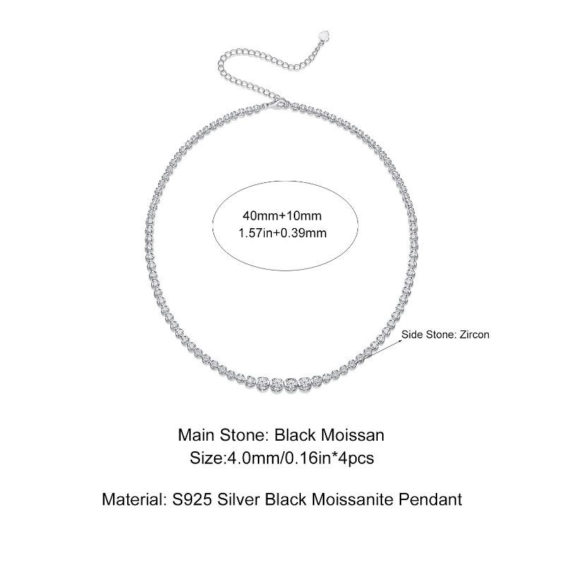 

S Silver Moissanite Necklace in the Name of Light Tennis Necklace Chuan Bead Necklace 40cm+10cm