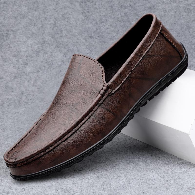 Módní italské pánské ručně šité mokasíny z pravé kůže, formální a ležérní boty, pánské vysoce kvalitní řidičské boty, pohodlné pánské nazouvací ploché boty