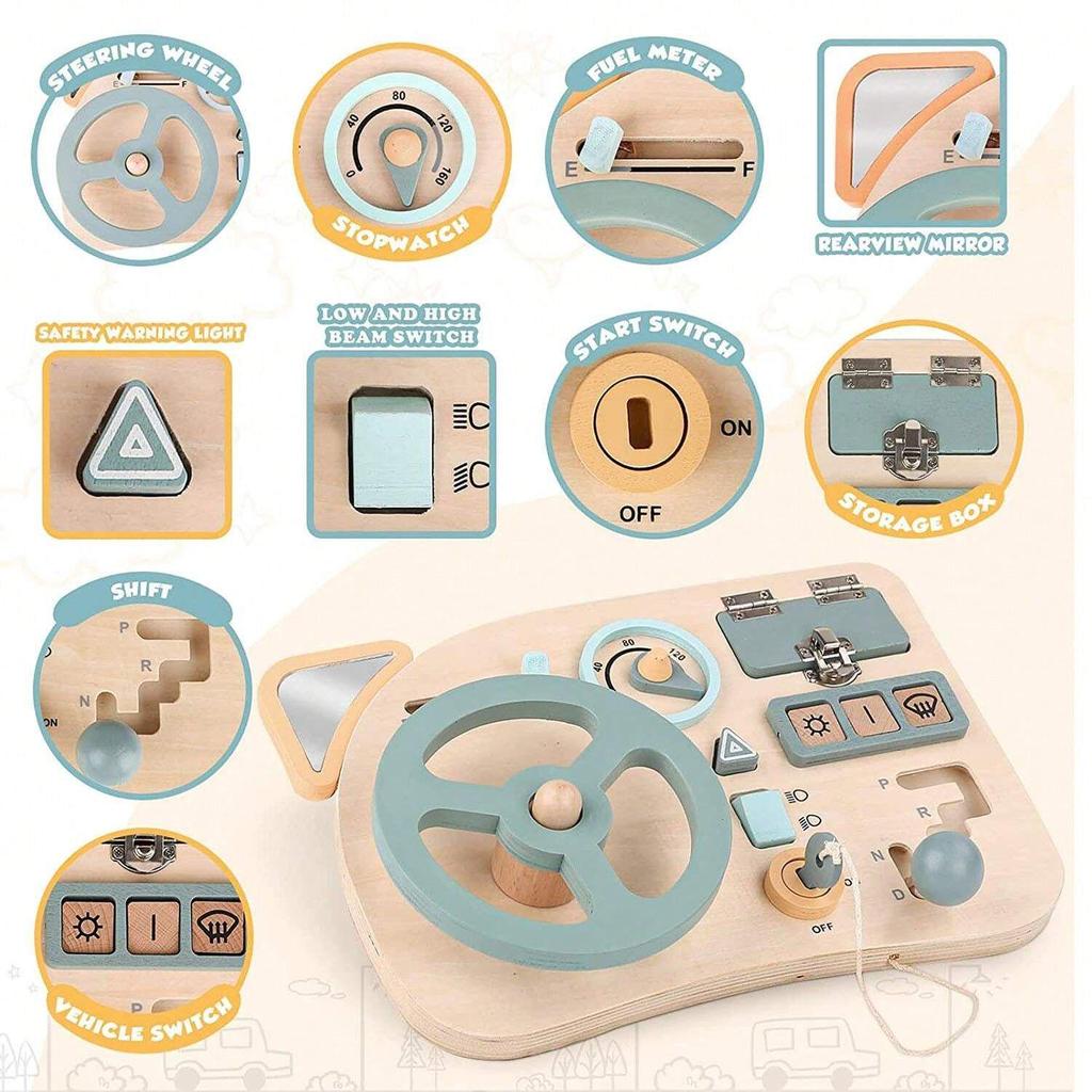 Wooden Busy Board Luminous Toy for Children's Early Education and Fine Motor Skills