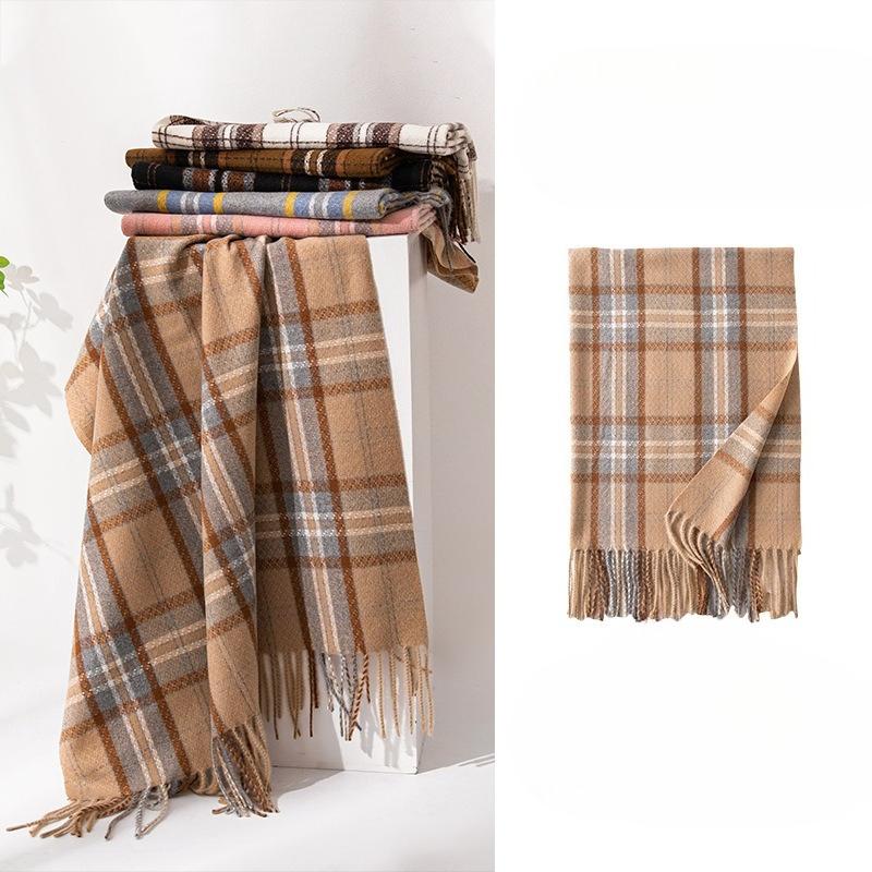 New Autumn and Winter Maillard Scarf Light Luxury and High End Korean Style Tassel Fashion Versatile High End Warm Scarf