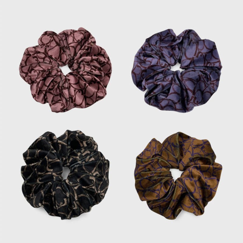 Jean Paul Clarisse Velvet Pattern Scrunchie-L LFPT0733