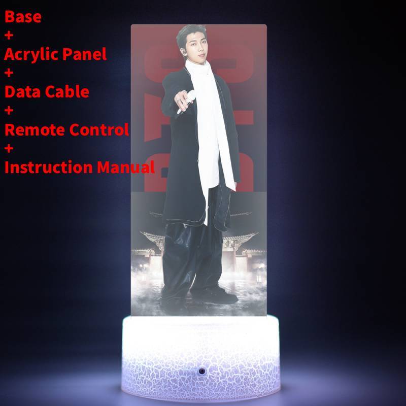 Lumină de noapte LED pentru concertul de revenire al turneului mondial BTS cu telecomandă pentru decorarea camerei și cadou de colecție