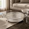 Filigree Tray Openwork Mirror Polished Round Decorative Patterned Ornamental Platter