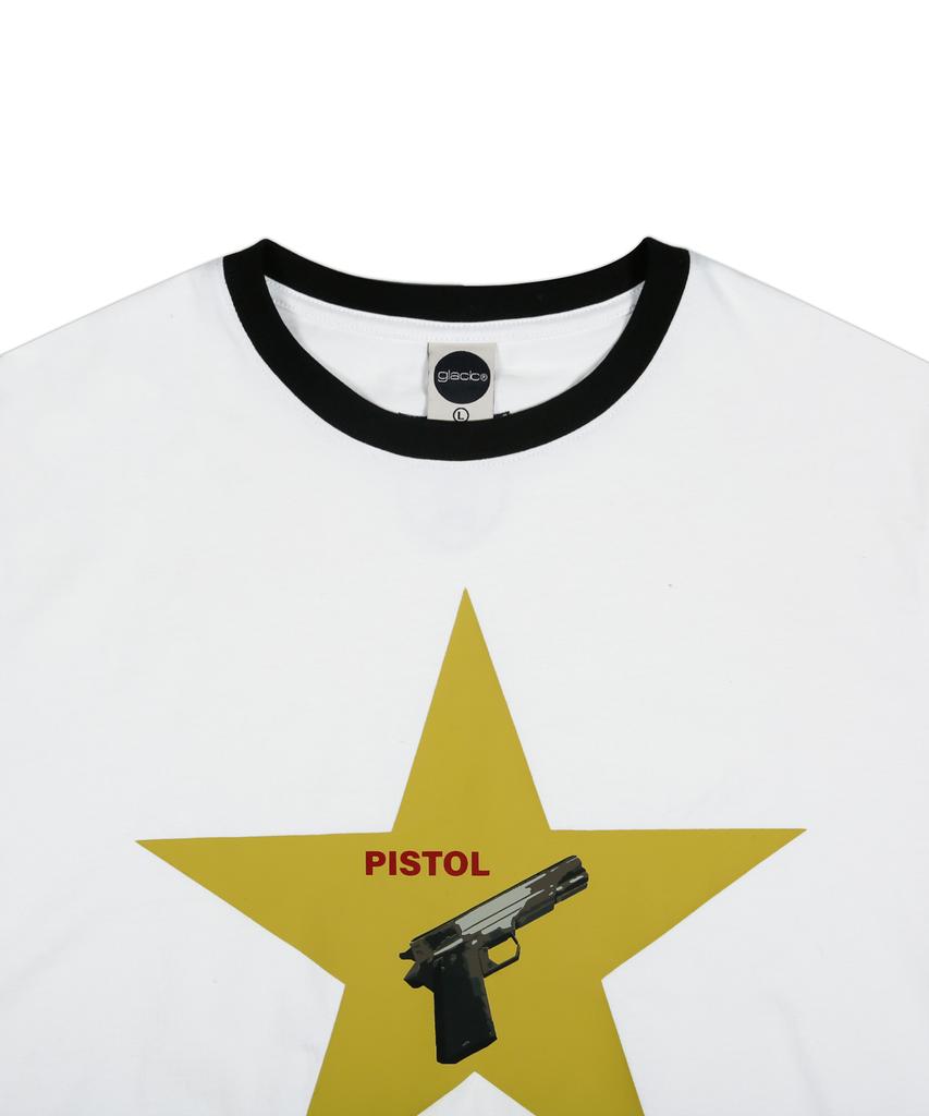 GLACK Gt122 Pistol Star Ringer T-Shirt (White)
