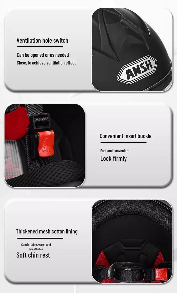 All-Season Universal Electric Scooter Helmet with HD Double Visor for Winter