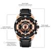 New Watches Men Luxury Brand MEGIR Chronograph Men Sports Watches Waterproof Leather Quartz Men's Watch Relogio Masculino