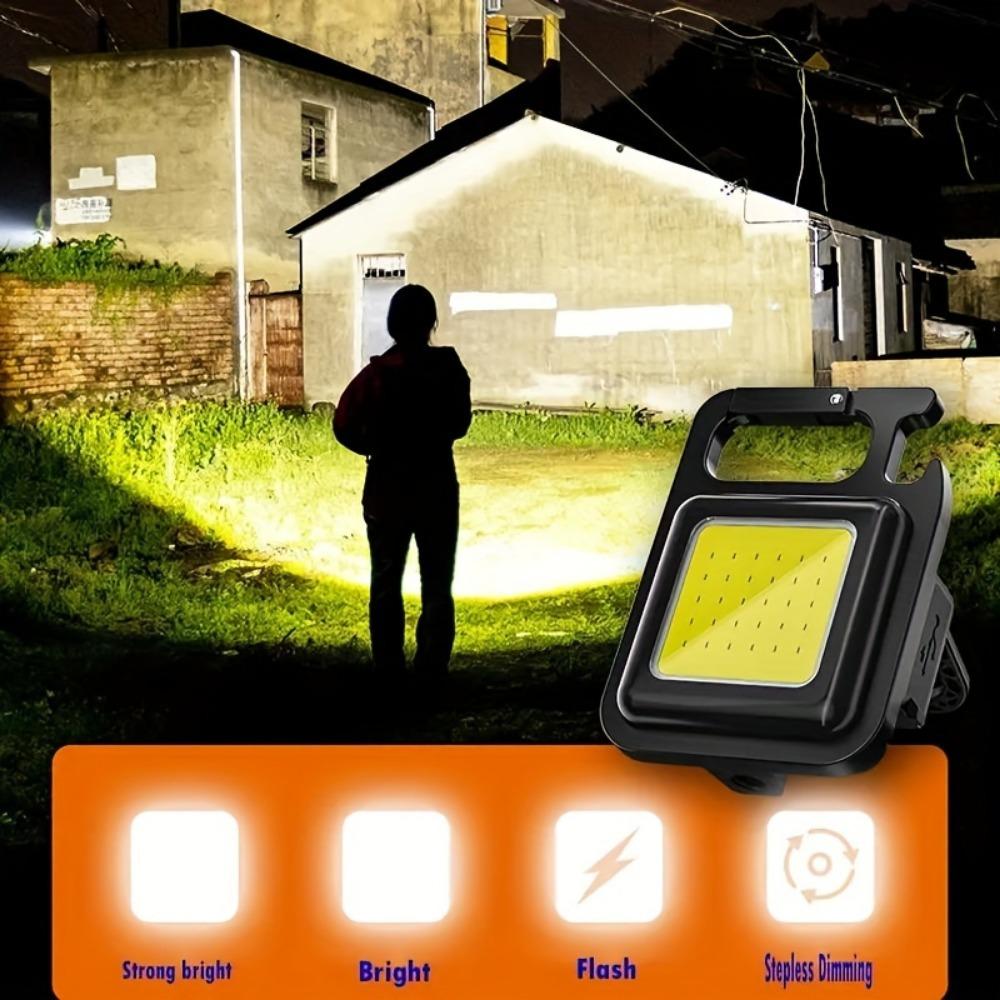 COB Single - Sided Emergency Night Light, Multifunctional USB - Rechargeable Mini Keychain Light